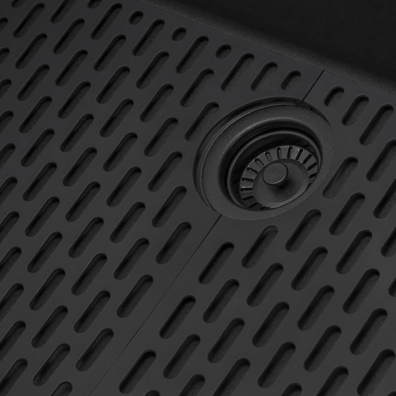 Ruvati 33-inch Undermount Workstation Granite Composite Kitchen Sink Matte Black - - 33" x 18-1/2" - 33" x 18-1/2″
