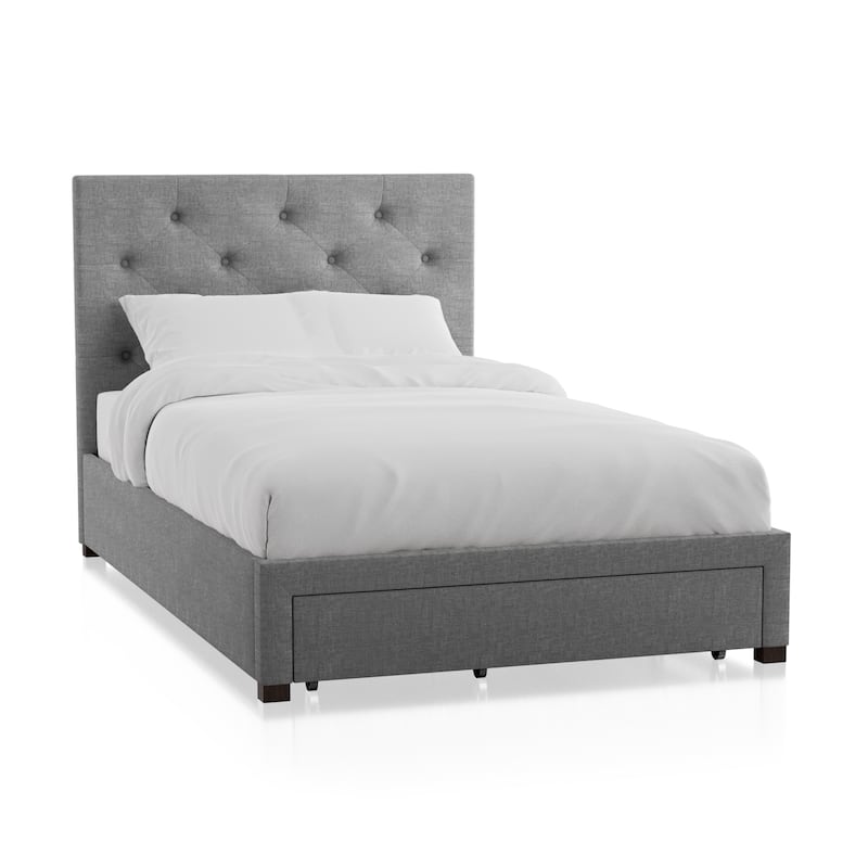 Furniture of America Malaer Modern Button Tufted 1-drawer Platform Bed