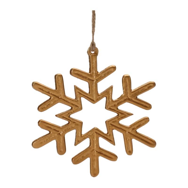 Snowflake Christmas Ornaments - 6" - Gold - 12ct