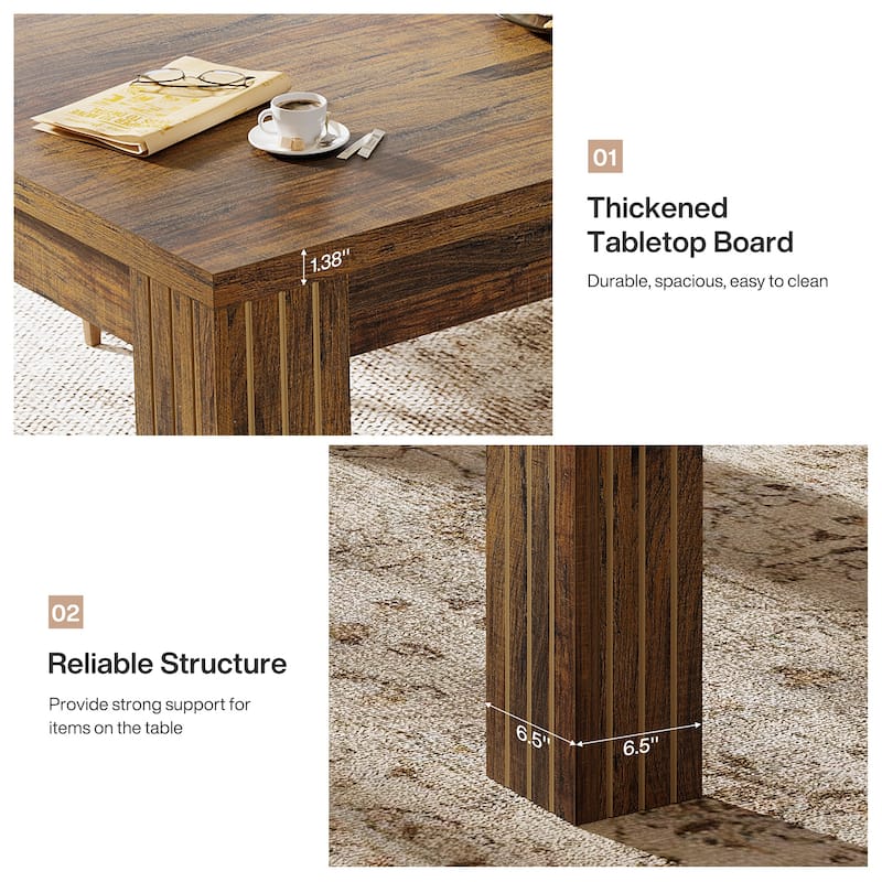 78.7 Inch Dining Table Large Modern Kitchen Table with Heavy Duty Legs