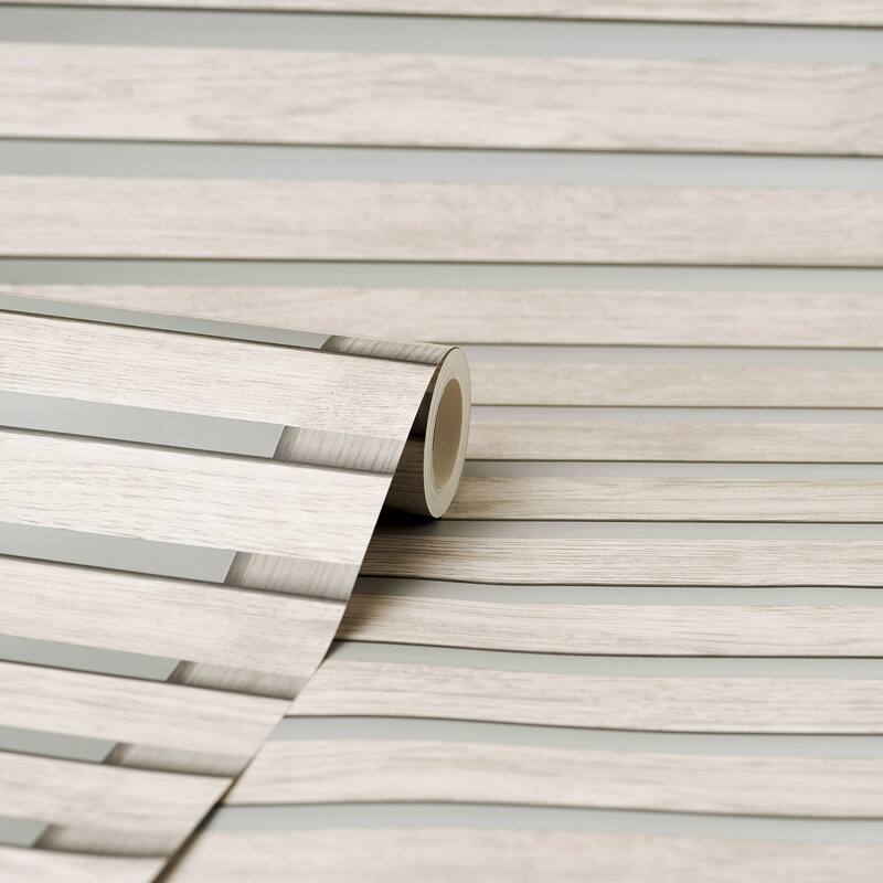 Fine Decor Marlow Grey Wood Slats Wallpaper