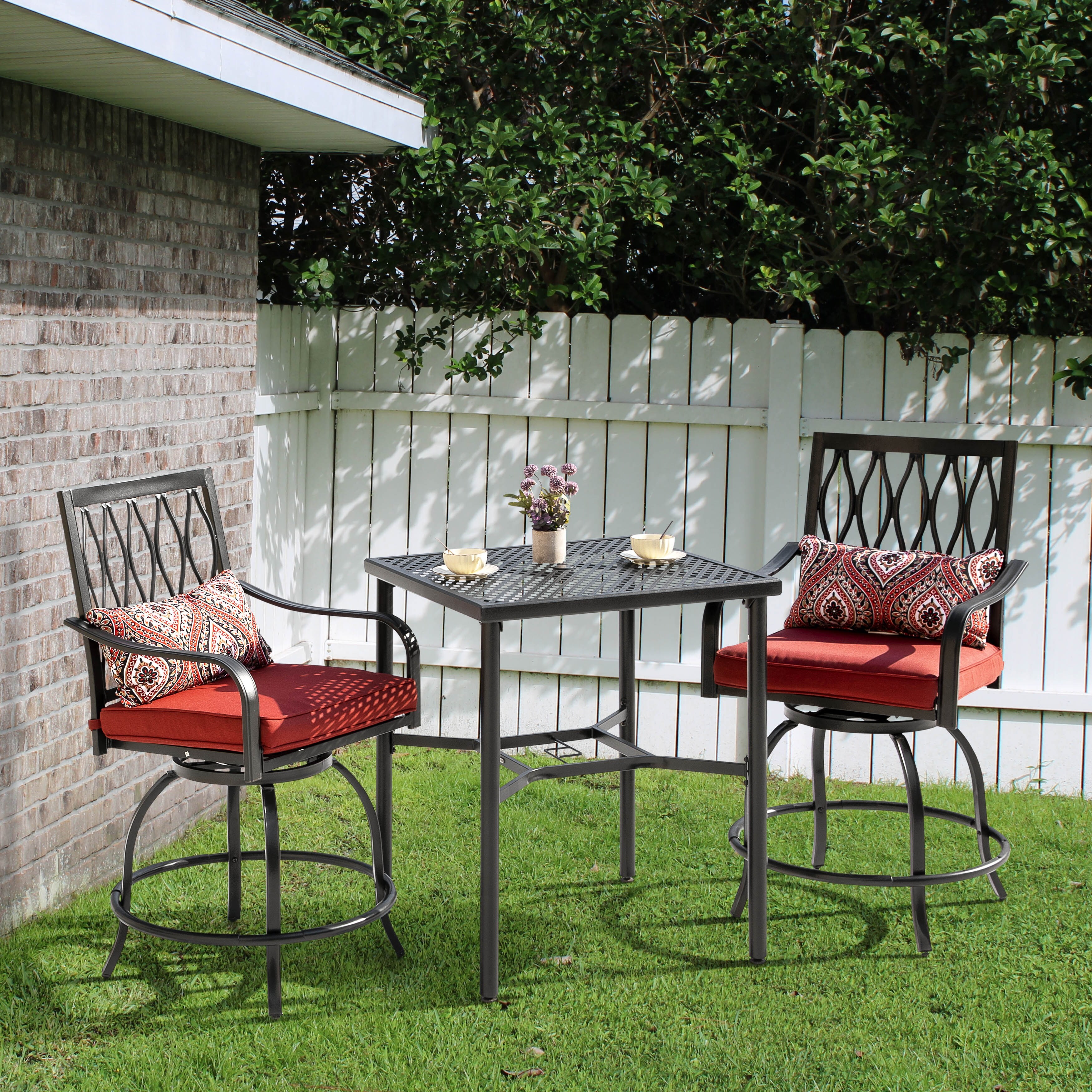 NUU GARDEN Outdoor 3-piece Bistro Set With Cushion On Sale Bed