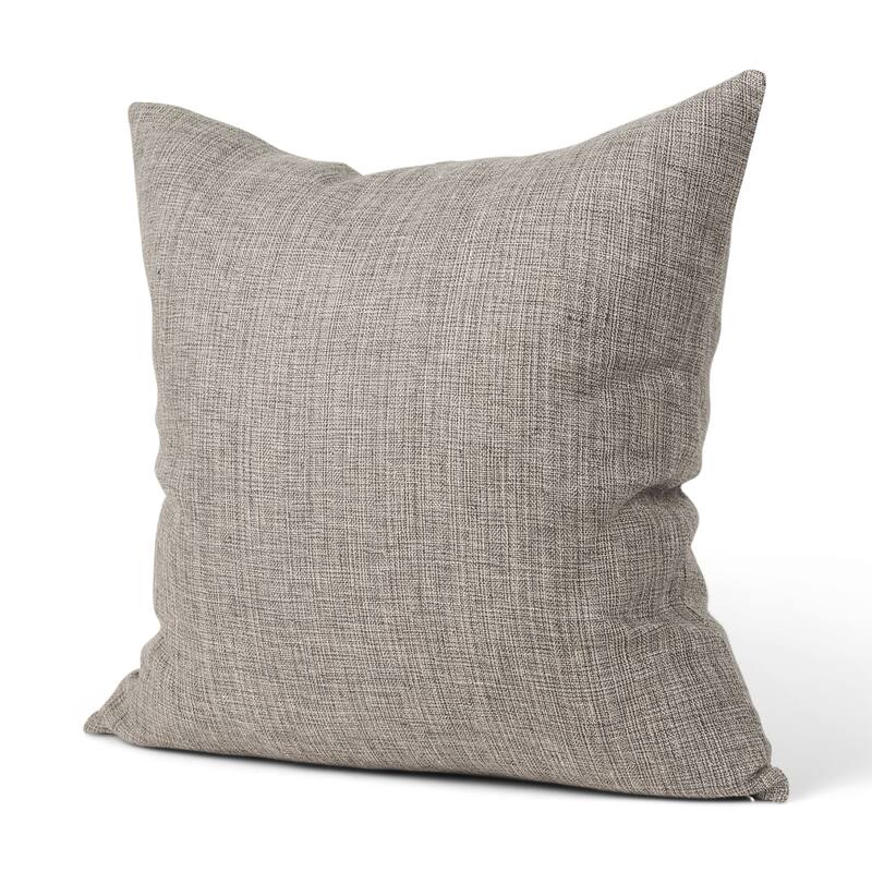 Jacklyn Brown Linen Square Decorative Pillow Cover - Square - Grey