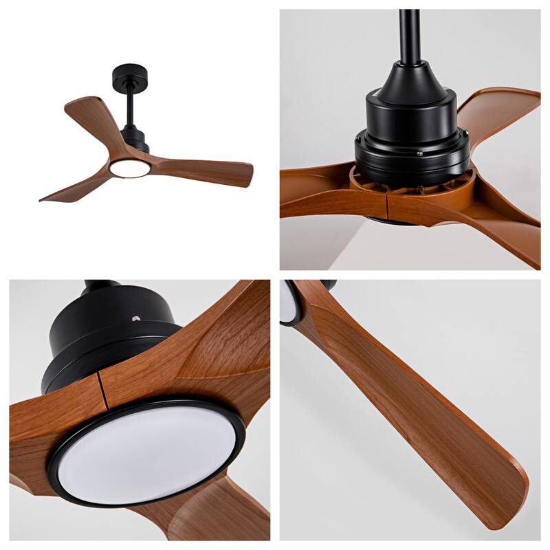 42" Ceiling Fan with Light 3 ABS Blades Remote Control Reversible DC Motor