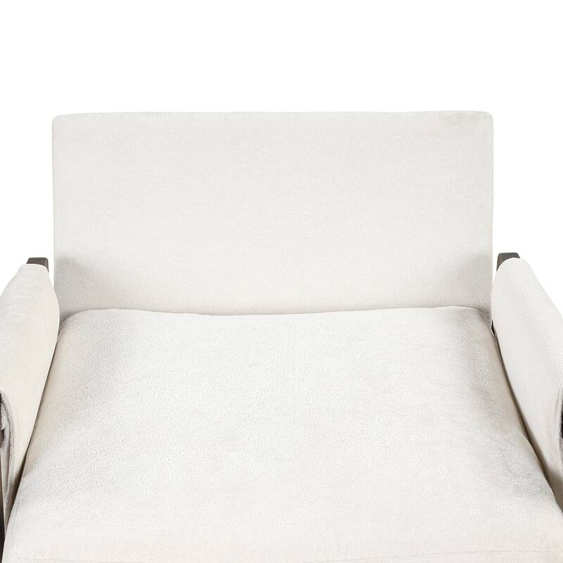 Mid-Century Modern 30.2" Velvet Arm Chair with Solid Wood and Thick Seat Cushion for Living Room