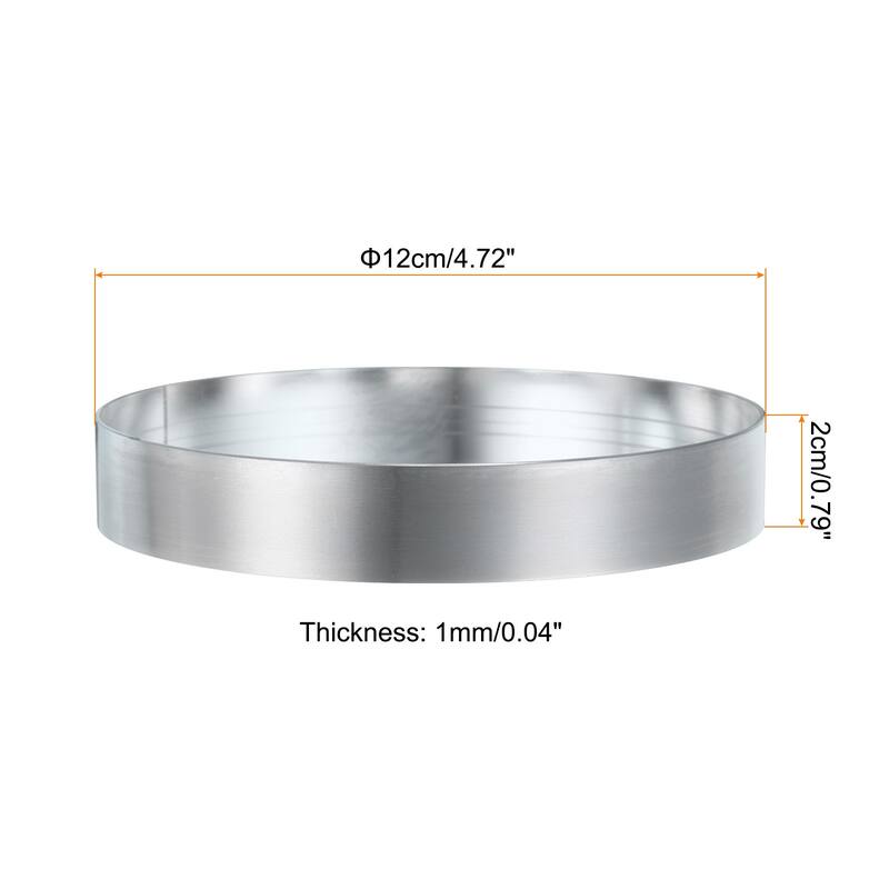2PCS Round Cake Ring Stainless Steel Pastry Mousse Dessert Ring