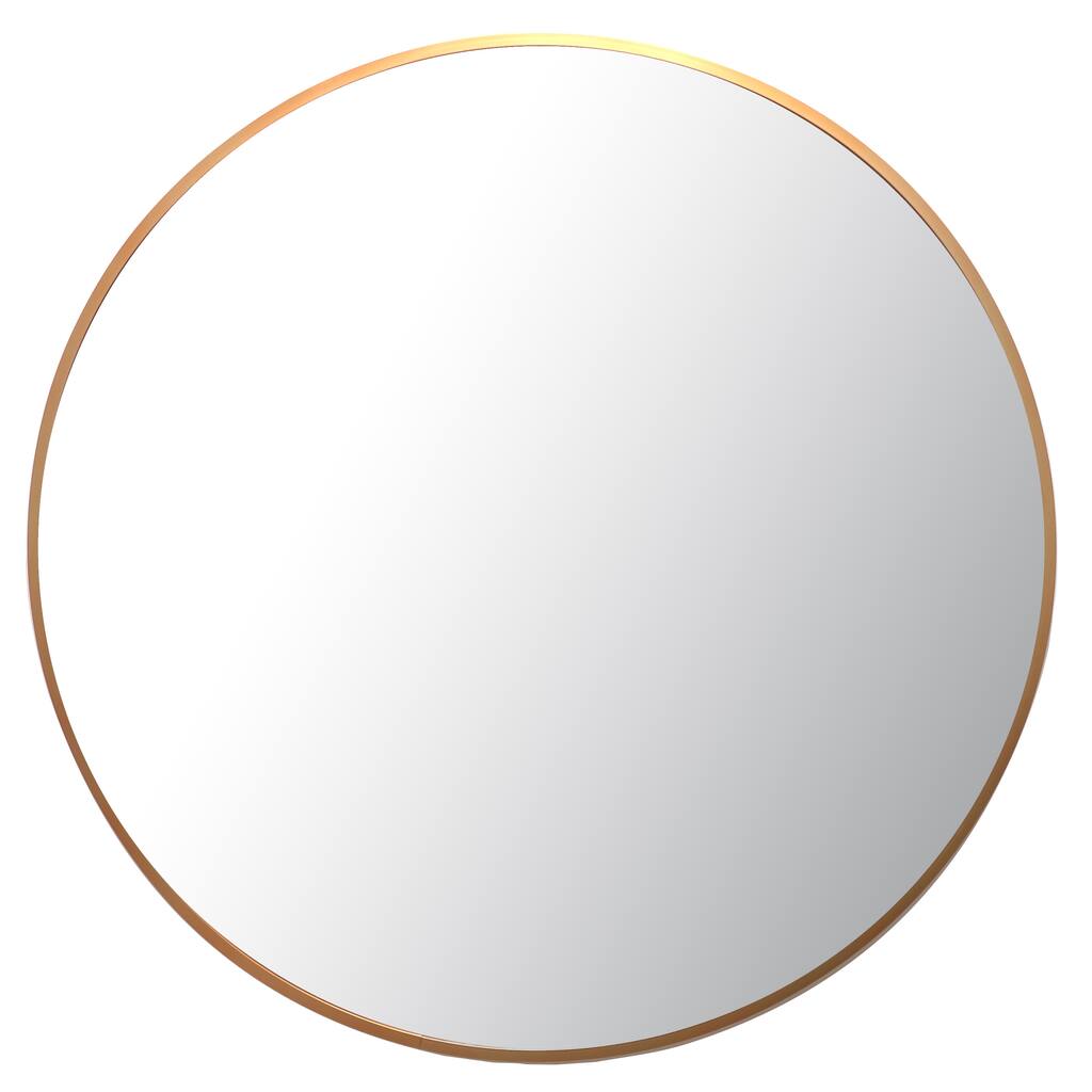 20 " Round Wall Mirror, Copper Modern Metal Frame Bathroom Bedroom