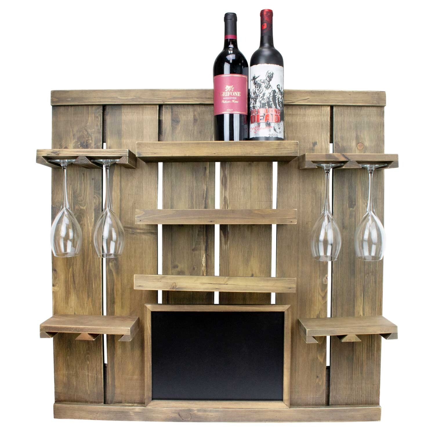 Shop Atterstone Chalkboard Wine Rack Shelf Wall Mounted Wooden