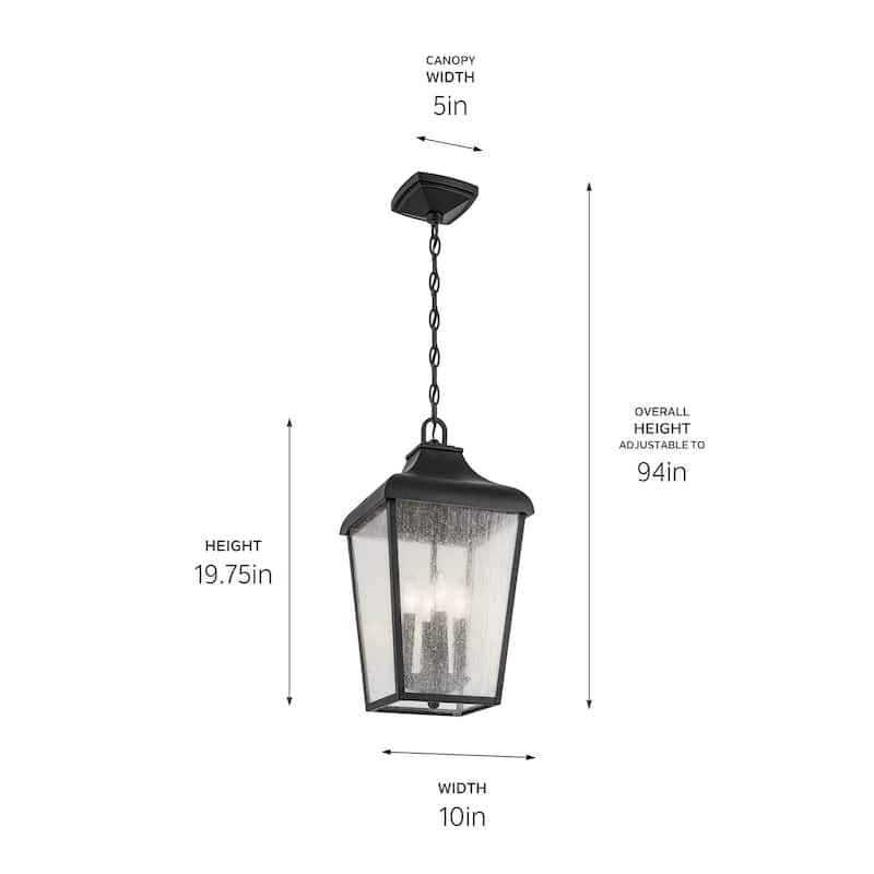 Kichler Forestdale 10" Wide 4 Light Outdoor Lantern Pendant