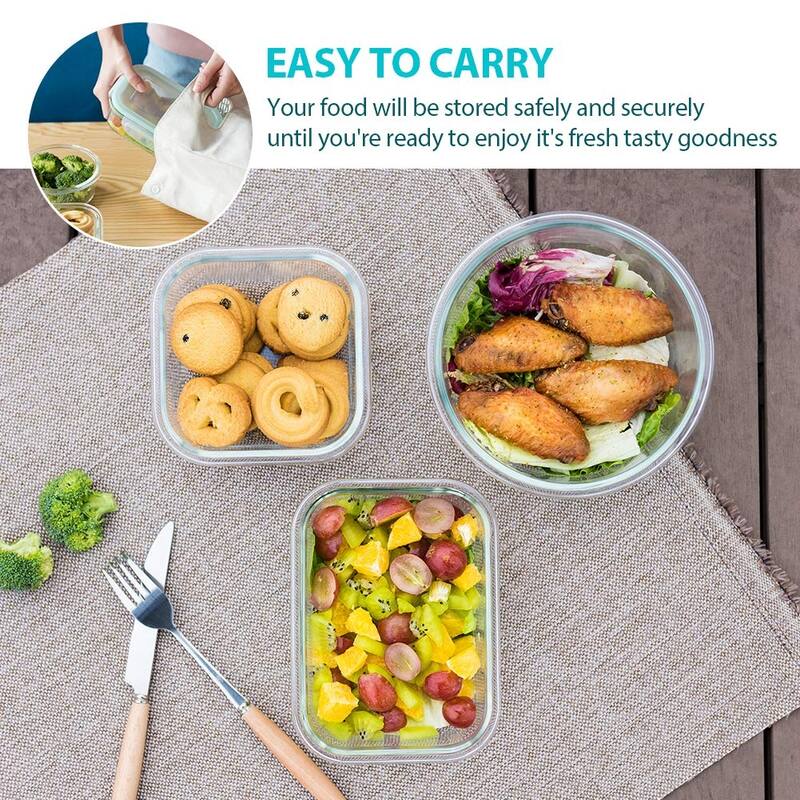 Glass Food Storage Containers with Lids, [24 Piece] Meal Prep, Airtight Bento Boxes, BPA Free & Leak Proof