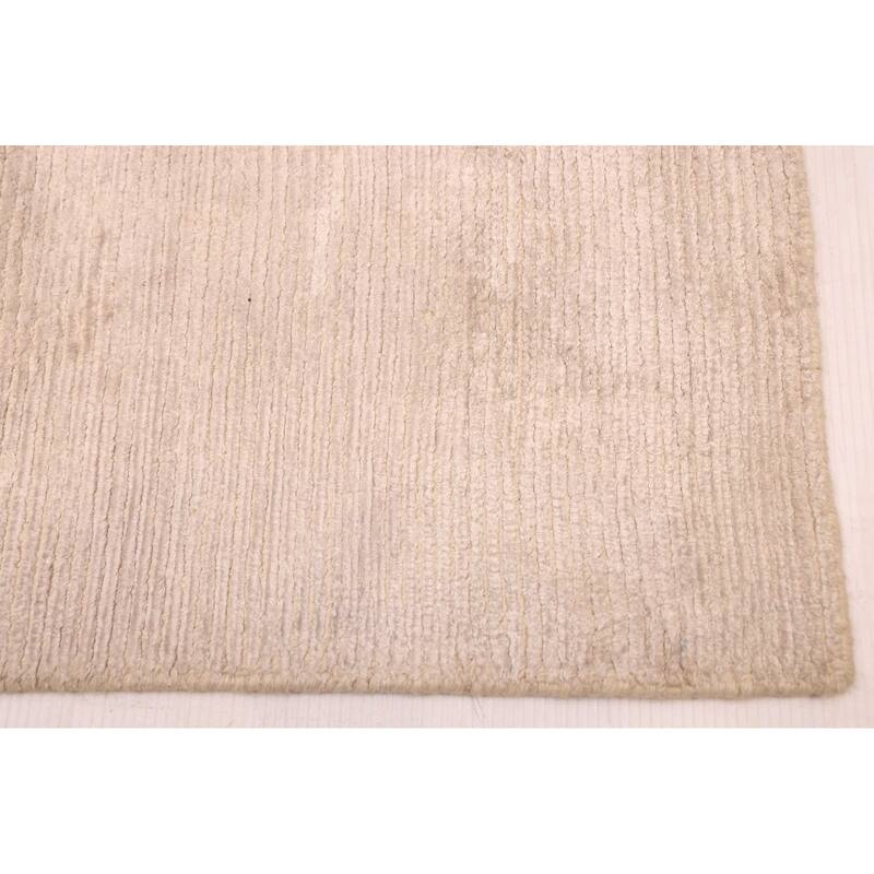 ECARPETGALLERY Hand Loomed Shimmer Beige Viscose Rug - 6'6 x 10'0