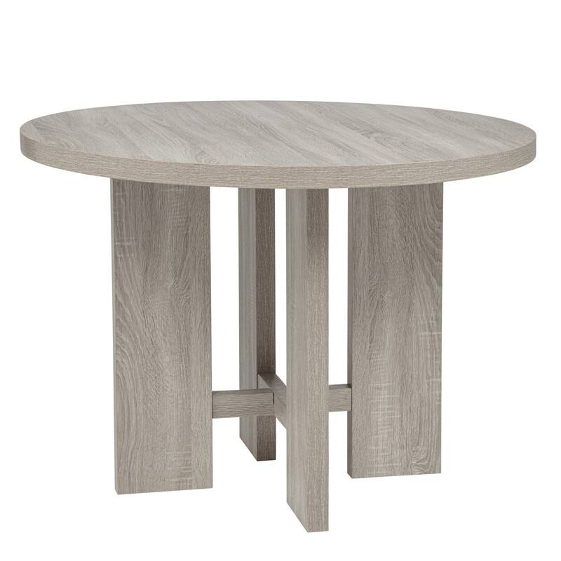 Beset Master Furniture Marian Grey Oak Wood Round Dining Table