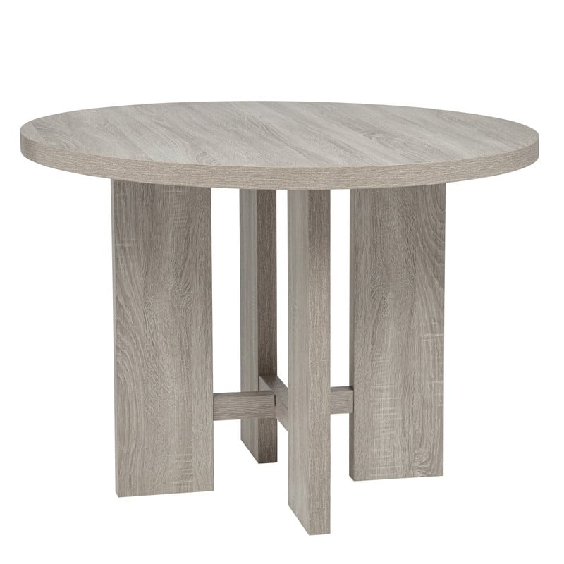Beset Master Furniture Marian Grey Oak Wood Round Dining Table