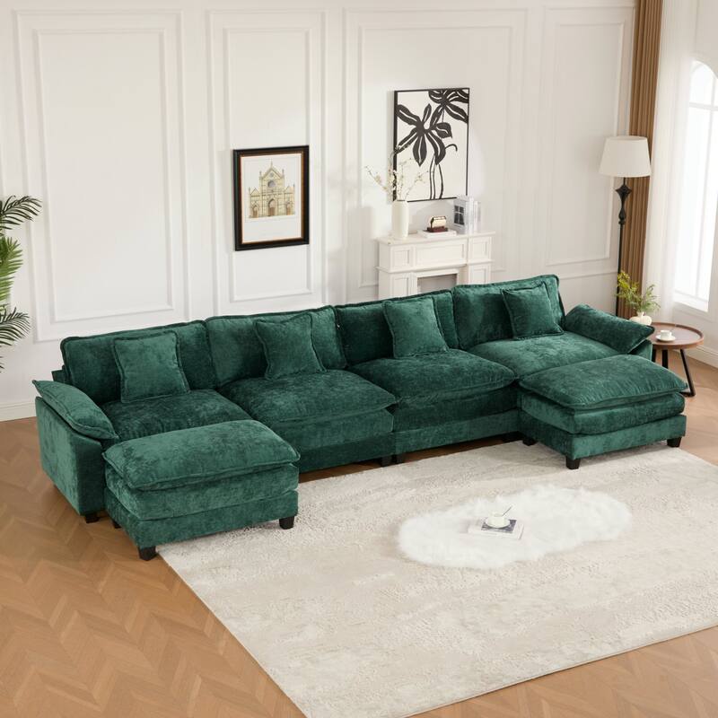 GDF Studio - Sandy Comfort Modern Upholstered Sectional Sofa with Double-Layer Chenille Cushions