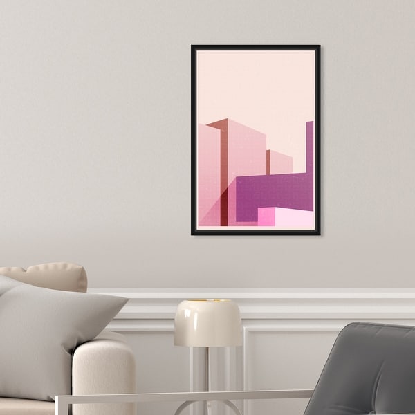 Oliver Gal 'Freeshape Building 4' Architecture Pink Wall Art Canvas. Opens flyout.