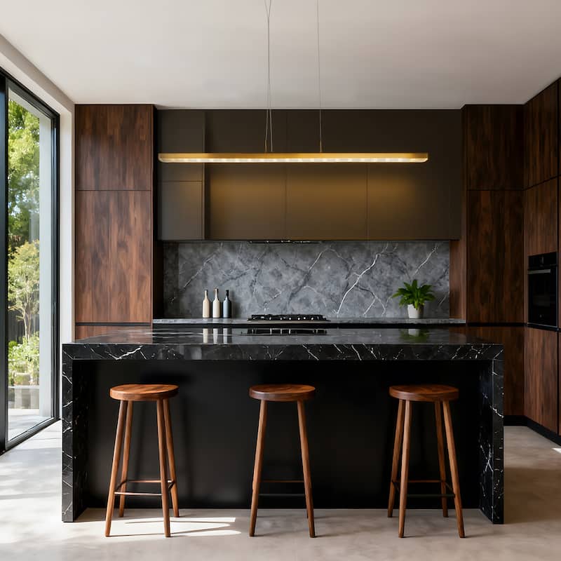 Modern Minimalist Linear LED Integrated Luxury Chandelier Dining Room Crystal Pendant - L39.4"* W2"* H1.4"