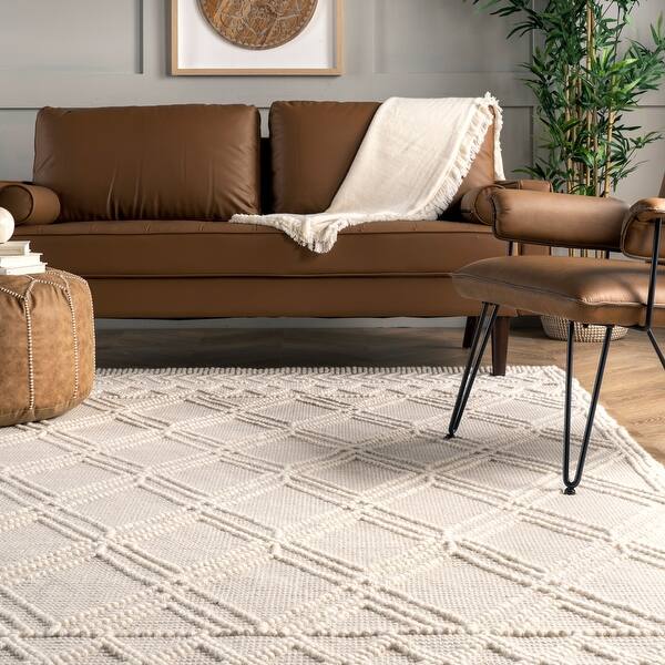 Nuloom Handmade Wool Cotton Contemporary Argyle Trellis Area Rug On Sale Overstock 26280811