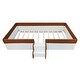 preview thumbnail 10 of 11, Twin Size Upholstered Bed Grounded Bed Slats Platform Bed with Safety Fence and Stairs, Rectangle Framework Easy Assembly