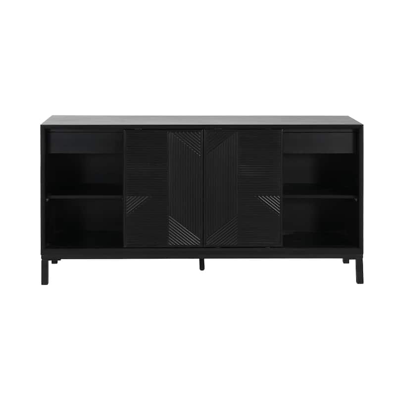 Christopher Knight Home - Mason Modern Geometric Accent Cabinet with Sliding Doors and Ample Storage