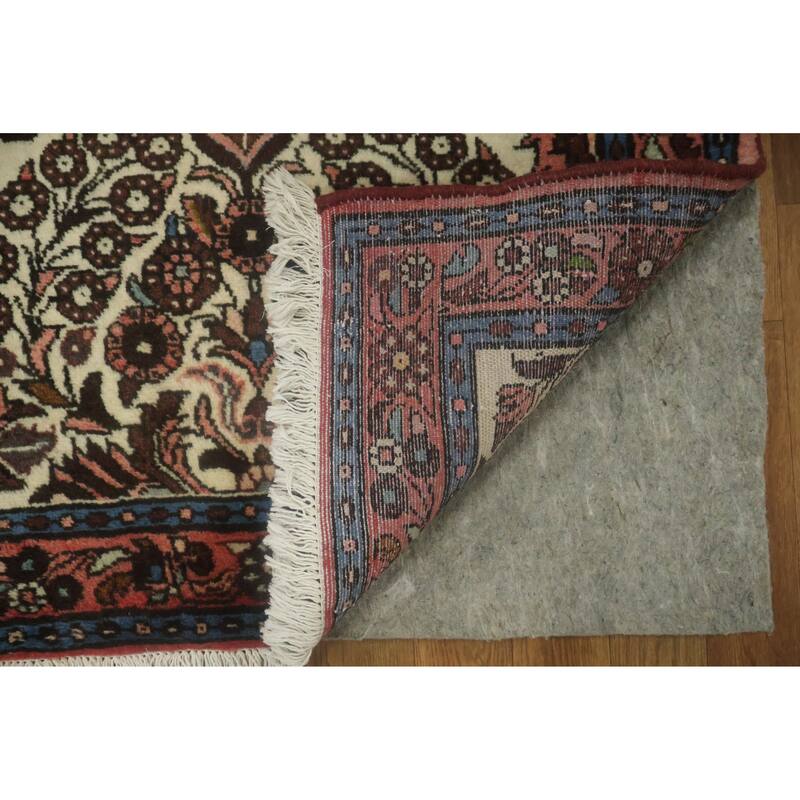 Hand Knotted Oriental 100% Wool Carpet Traditional Tribal Beige & Ivories Hamedan Runner Rug - 6' 8'' X 2' 10''