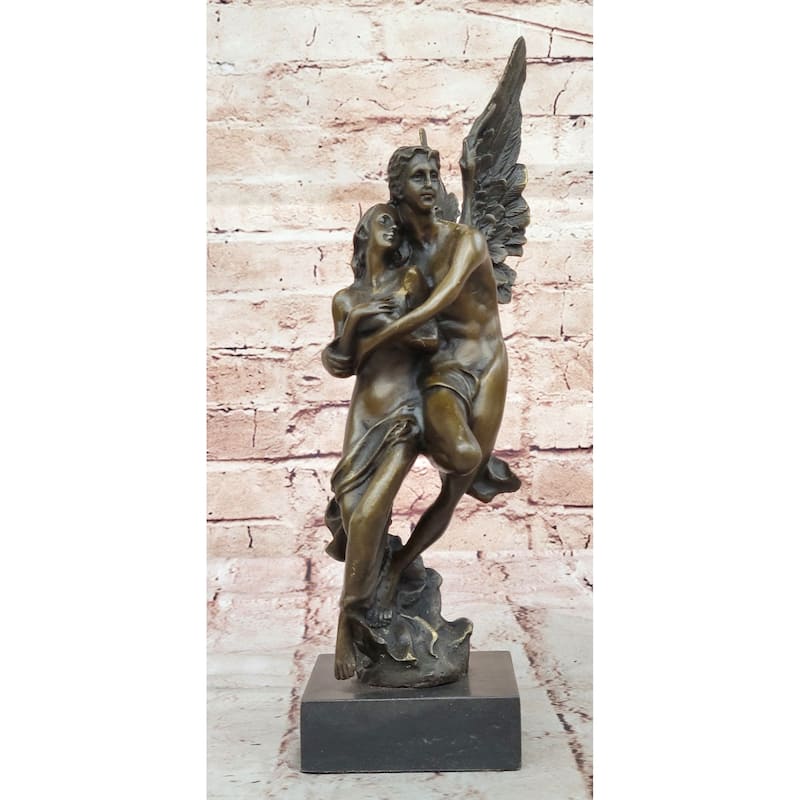 Bronze Angel Carrying Woman Statue – Romantic Eros Psyche