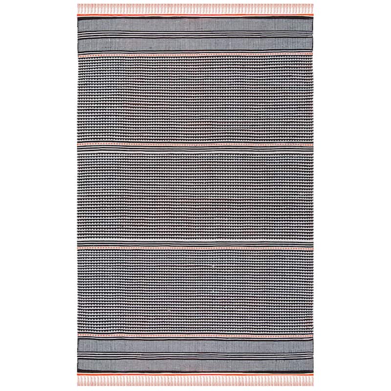 SAFAVIEH, Handmade Flatweave Montauk Susse Casual Cotton Rug - 5' x 8' - Orange/Multi