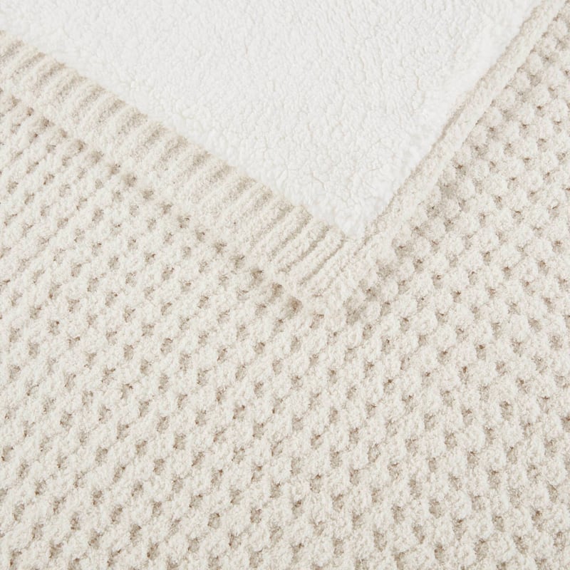 Madison Park Eden Waffle Knit Chenille Throw 50x60"