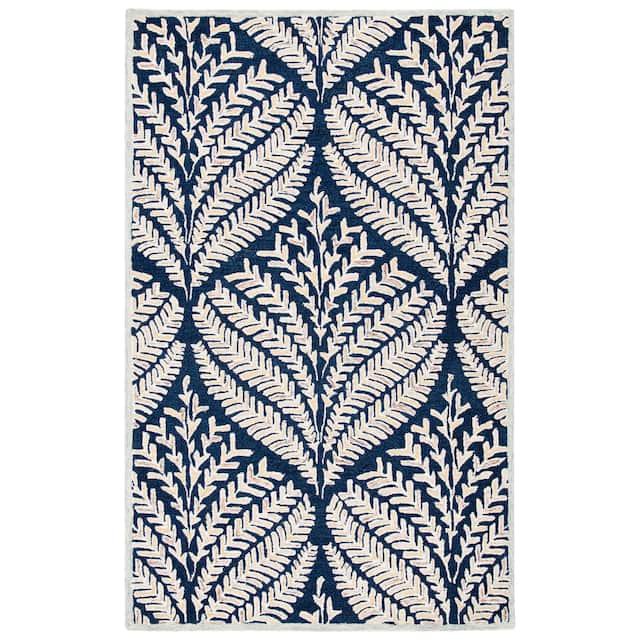 SAFAVIEH Handmade Capri Ilianka Wool Rug - 9' x 12' - Navy/Ivory