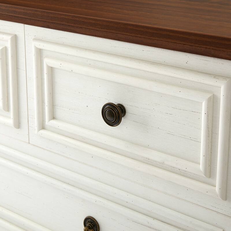 Modern 5-Drawer Dresser, Designed with Embossed Textures and Beveled Edges