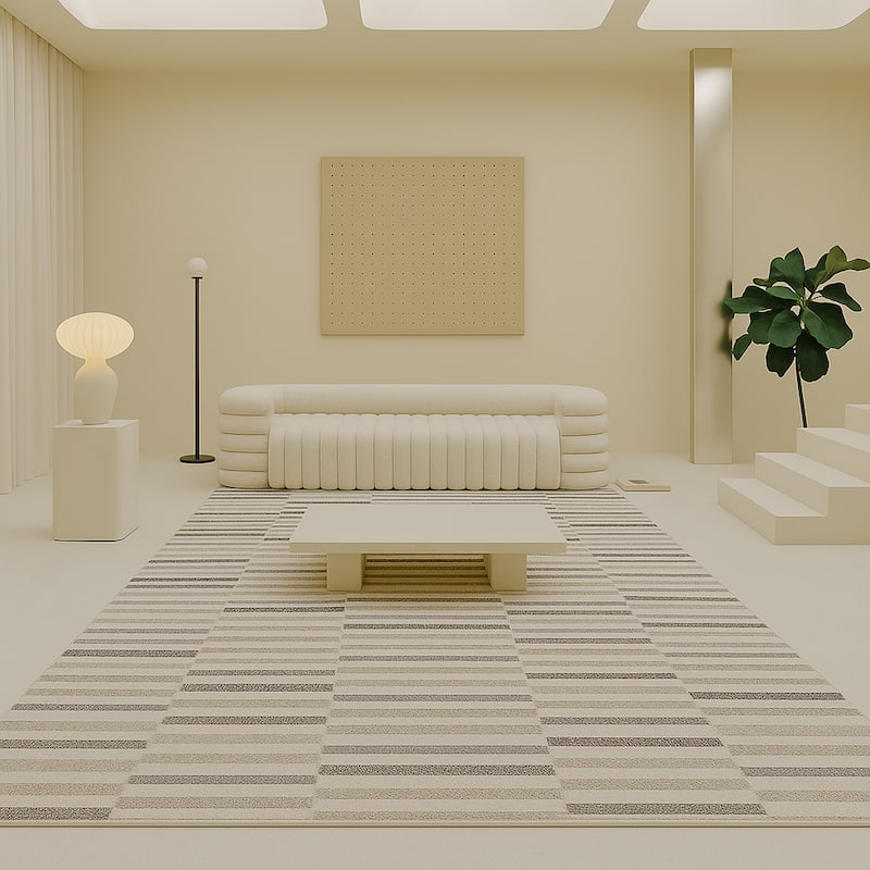 Rug Branch Abstract Modern Geometric Cream Grey Indoor Runner Rug