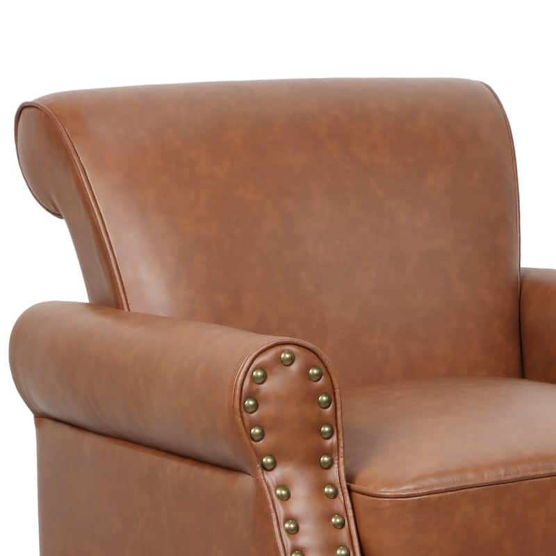 Mid-Century Modern Accent Chairs with Nailhead Trim