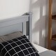 preview thumbnail 22 of 26, Modern Twin Wood Bed Frame with Geometric Headboard, Solid Pine Construction