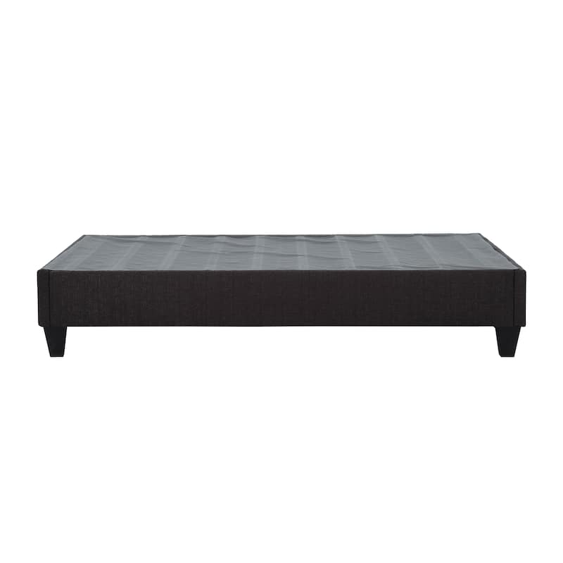 Modern Dark Grey Upholstered Platform Bed Frame, Queen - DARK GREY