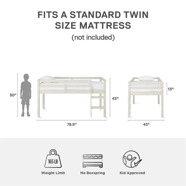 dimension image slide 2 of 3, Avenue Greene Nyro Twin Wooden Loft Bed