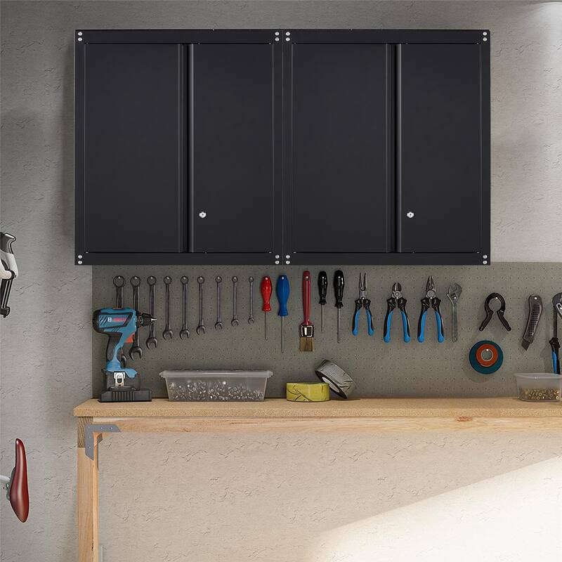 Wall Storage Cabinet Garage Wall mounted Cabinet with Shlef and Lock ...