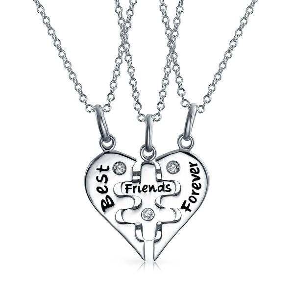 Shop 3pcs Best Friends Forever Bff Split Broken Puzzle Heart Break