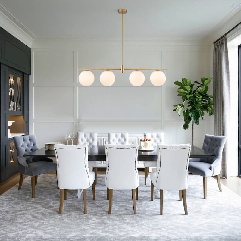 4 - Lights Modern Linear Globe Chandelier Kitchen Island Pendant Light