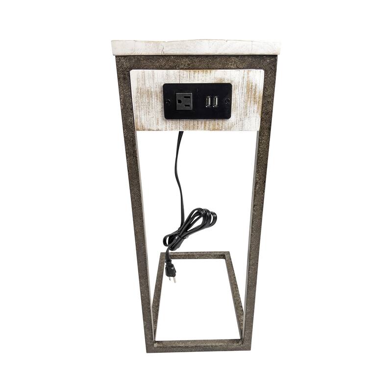 Carolina Living Chloe C-Form Accent Table - USB Ports