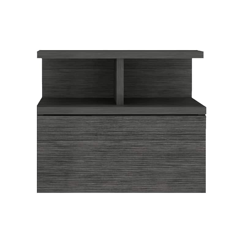 Floating Nightstand , End Table, Side Table Drawer, Open Top Shelves