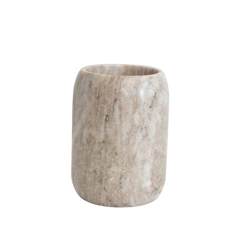 Marble Bottle Holder/Crock - 4.5"L x 4.5"W x 6.0"H - 4.5"L x 4.5"W x 6.0"H - Natural