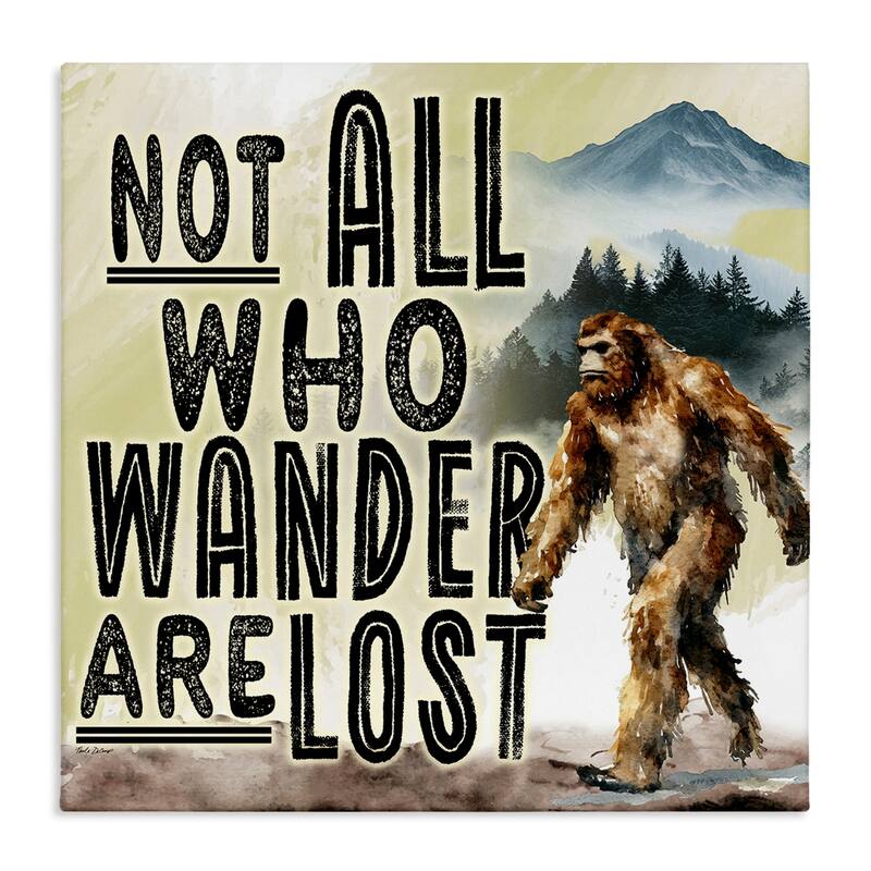 Stupell Not All Who Wander Phrase Canvas Wall Art Design By Nicole DeCamp - 24 x 24