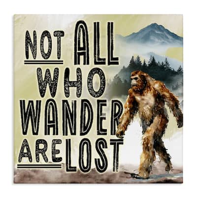 Stupell Not All Who Wander Phrase Canvas Wall Art Design By Nicole DeCamp