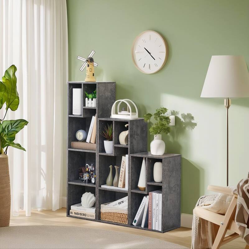 3-Shelf Cube Bookcase – Industrial Storage Bookshelf for Bedroom & Living Room