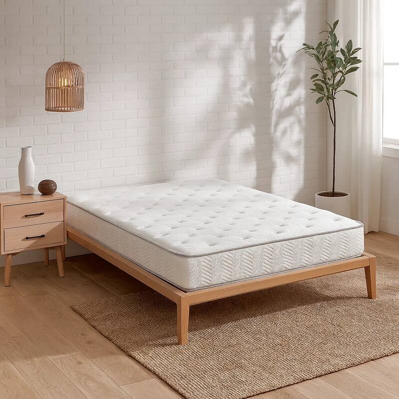 Irya 9 Inch Queen Size Mattress, Non Woven Soft Polyester, Pocket Coiling