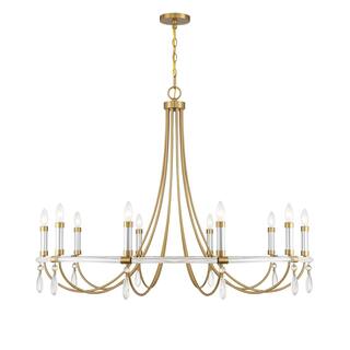 Mayfair 10-Light Chandelier in Warm Brass and Chrome