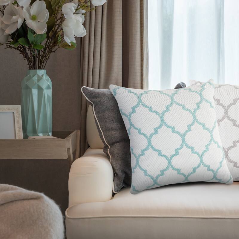 Sevita Geometric Lattice Indoor/Outdoor Throw Pillow