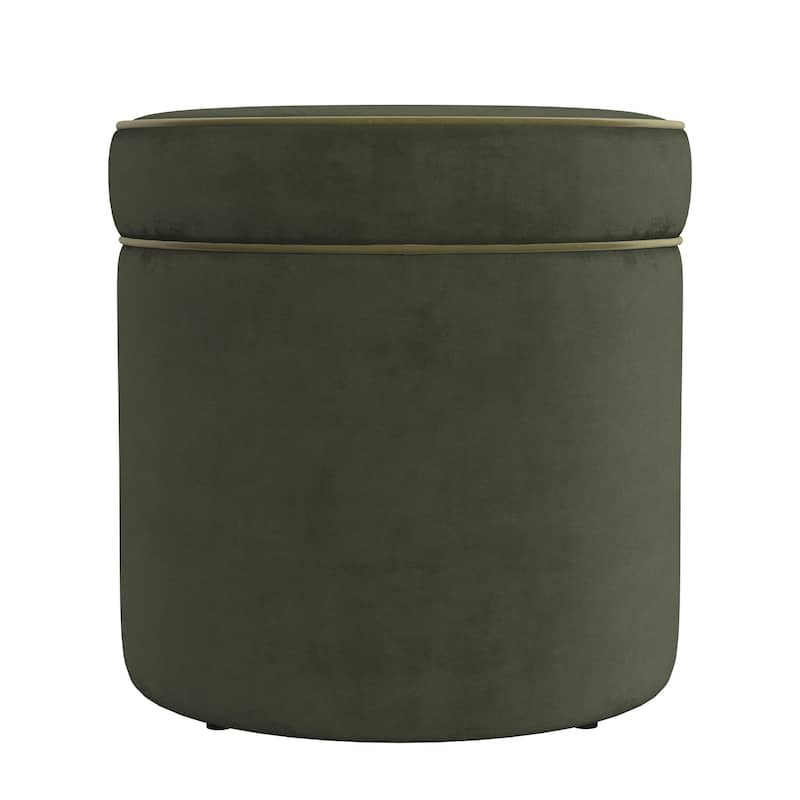 HomePop Ava Vevlet Ottoman with Storage - Loden Green Velvet