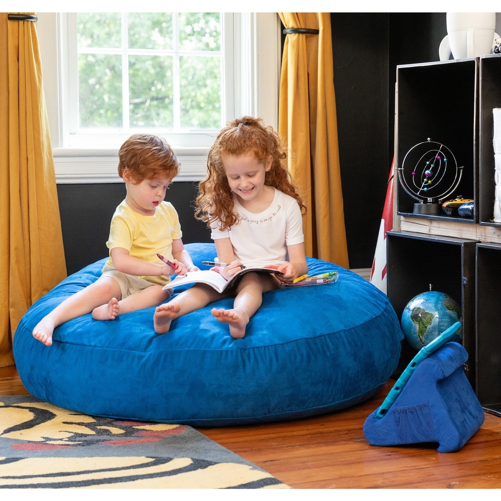 AJD Home Black Bean Bag Lounger Adult Size, Large Bean Bag Chair with  Filler Included, Big Bean Bag Chairs for Adults 
