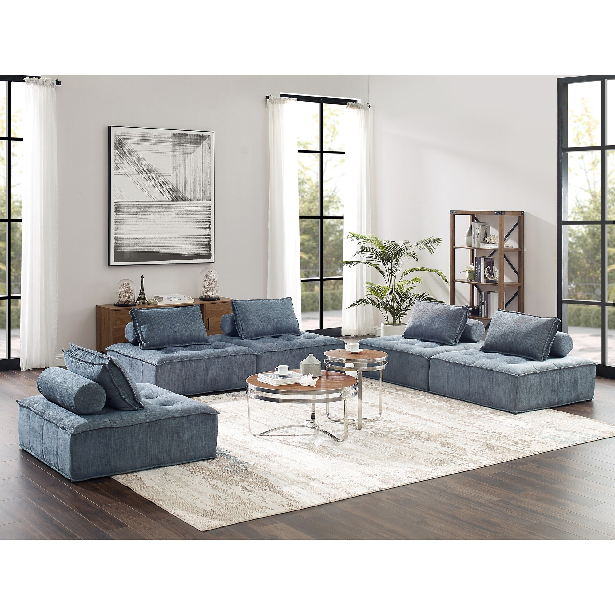 Art Leon Modern Square Modular Sectional Sofa Bed Bath