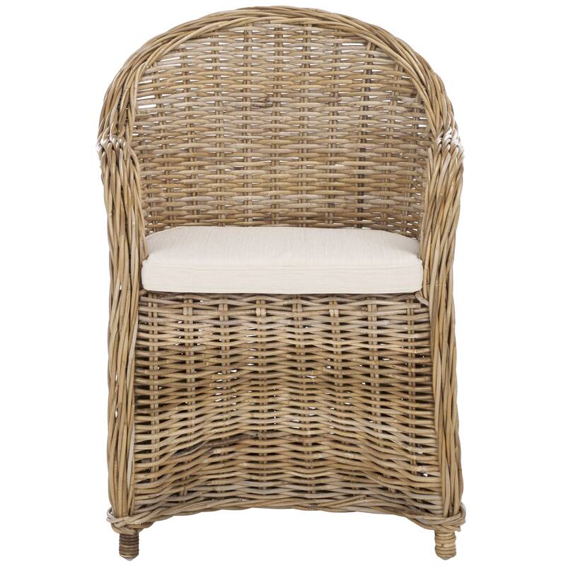 SAFAVIEH Heidrin Dining Grey Rattan Club Chair - 24"Wx23"Dx35"H